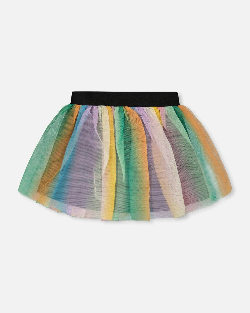 Printed Mesh Skirt Multicolored