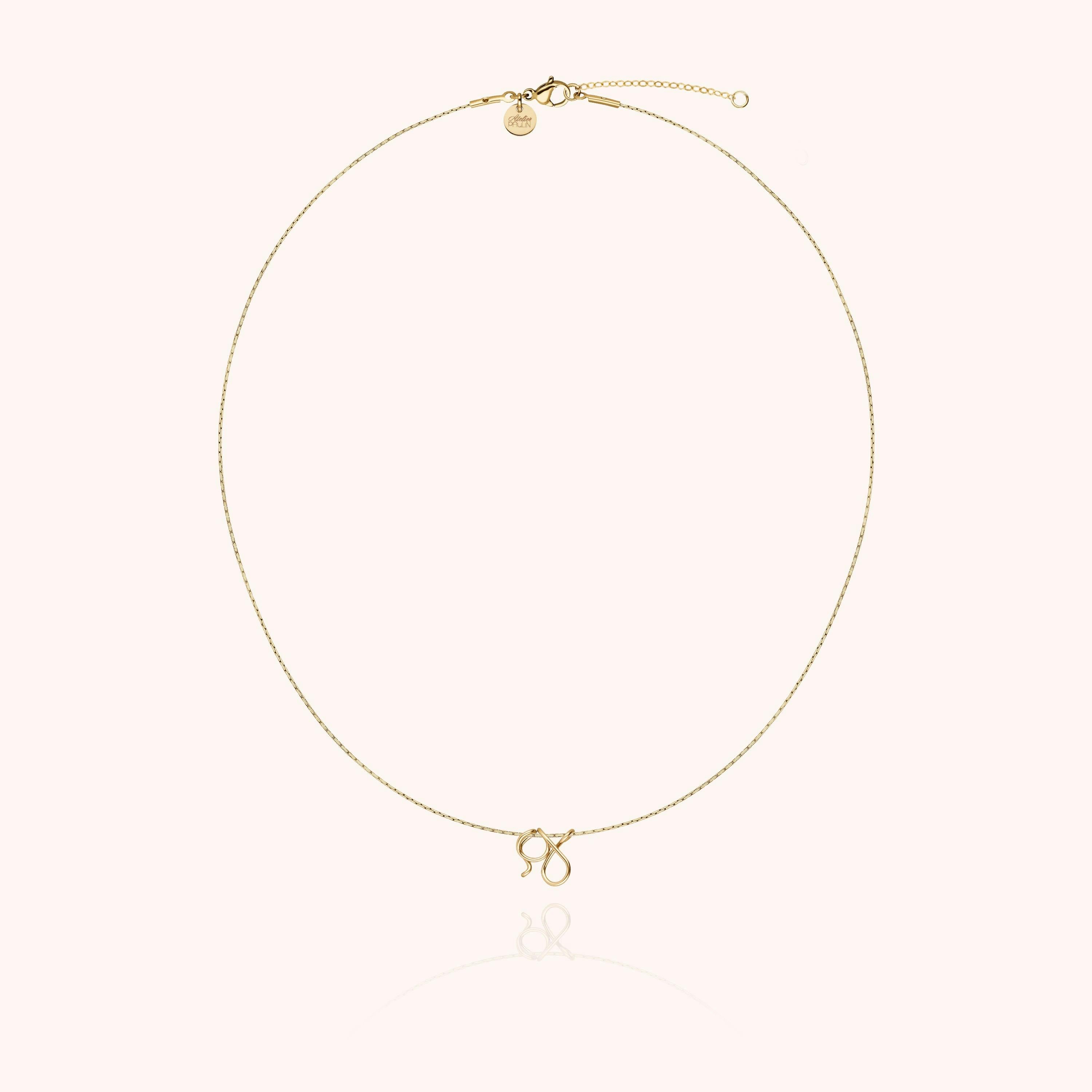 Initial Necklace, 14k Yellow Gold Filled