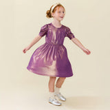 Girls Lame Laurie Dress - Deep Purple