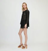 The Enella Tunic - Black Broderie