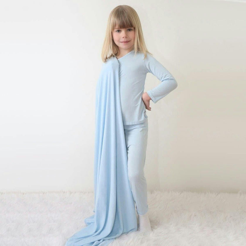 Sky Blue Bamboo Kids Pajamas