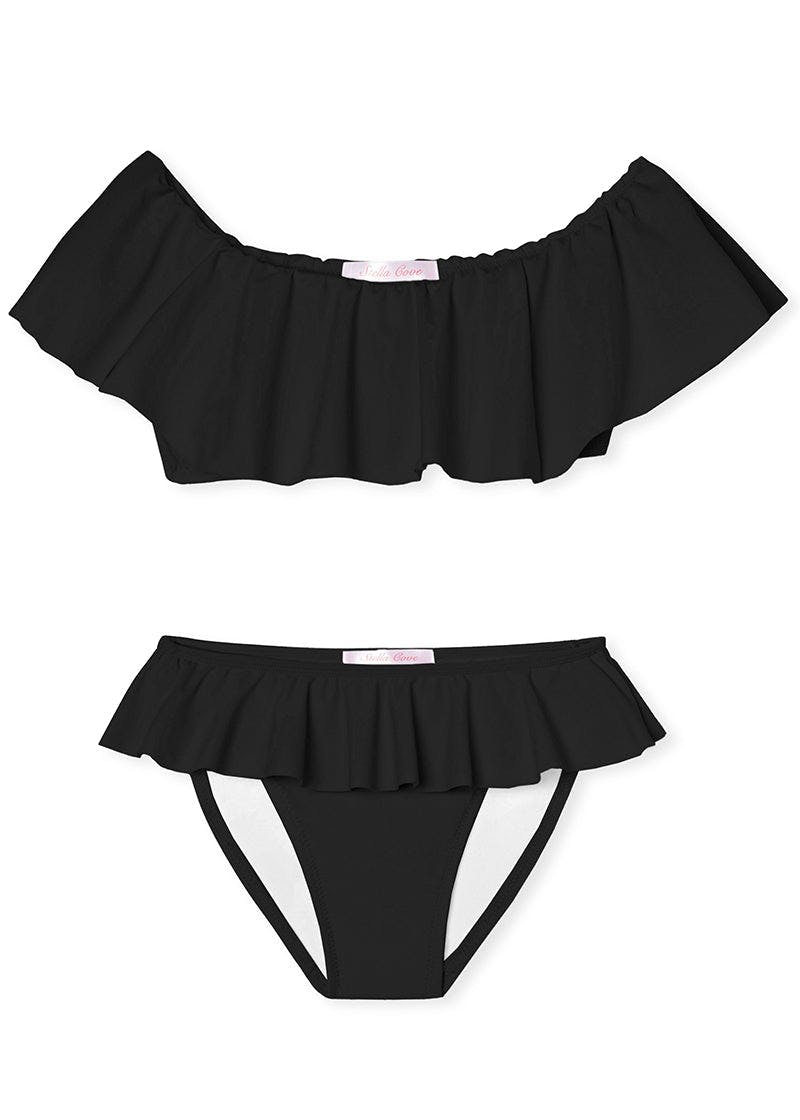 Wide Neck Ruffle Bikini