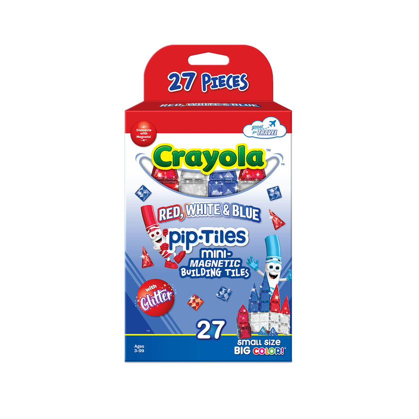 Crayola Red White Blue PIP Magnetic Tiles 27pc