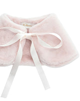 Pink Ribbon-Tie Faux Fur Collar