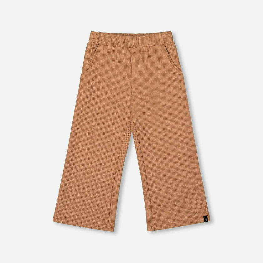 Waffle Flare Leg Pants Caramel Brown
