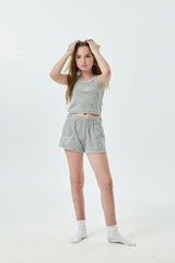 Sammie Grey With Heart & Arrow Terry Shorts