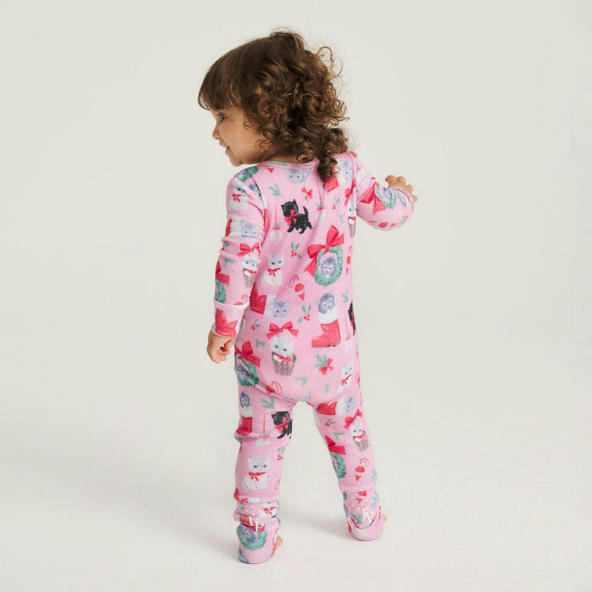 Meowy Christmas Brushed Pointelle Convertible One Piece