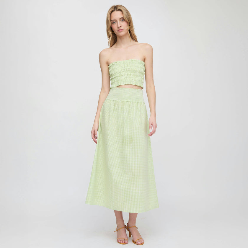 The June Nap Top - Lime Gingham