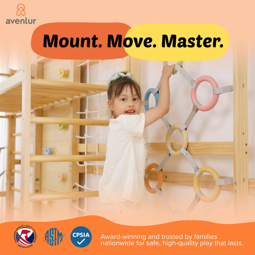 Walnut Modular | Swedish Ladder Jungle Gym - Wall Mounted