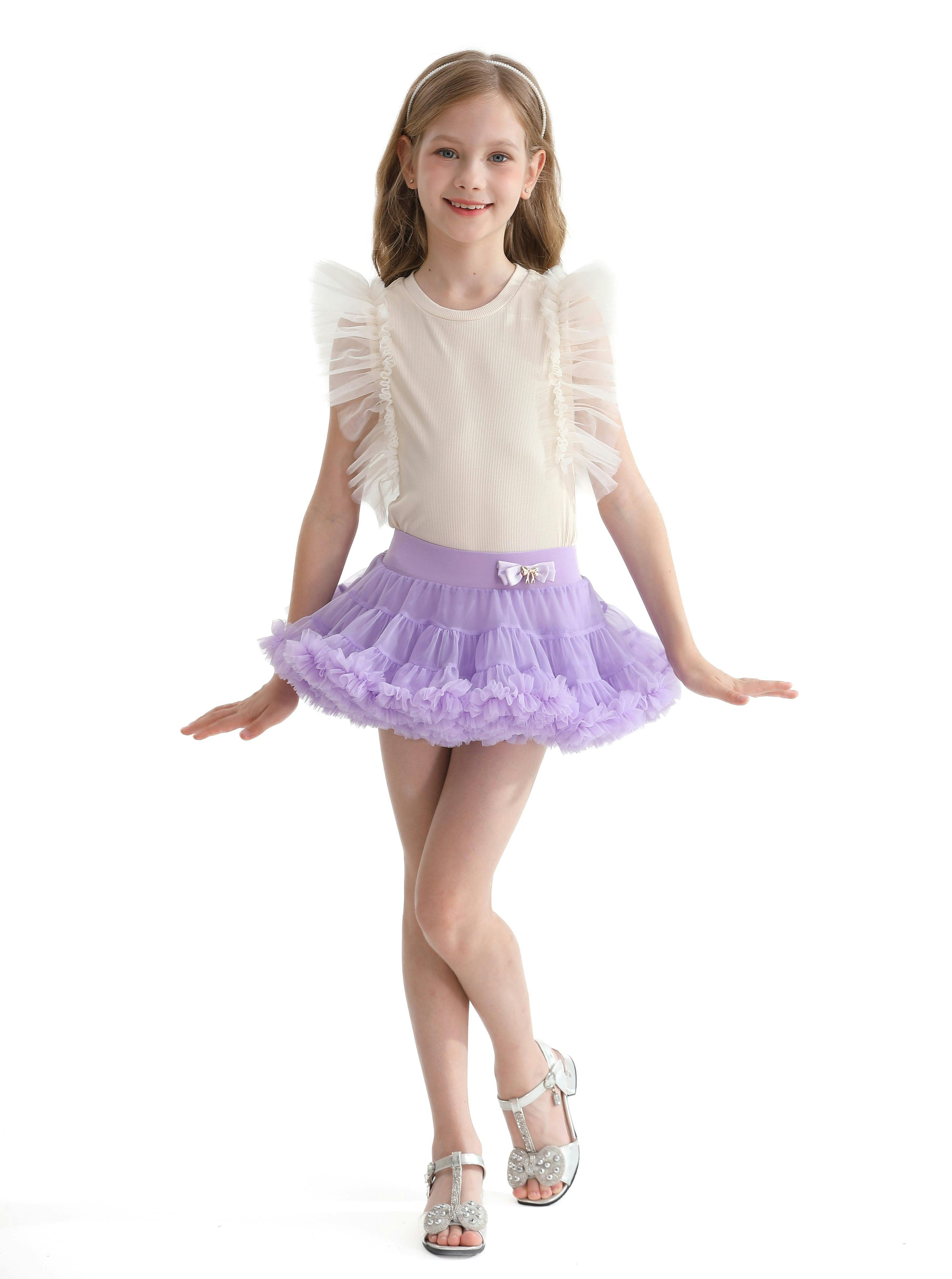 Purple Lavender Bow Tulle Skirt
