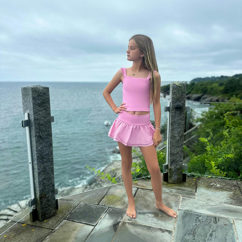 Lavender Gathered Mini Skort