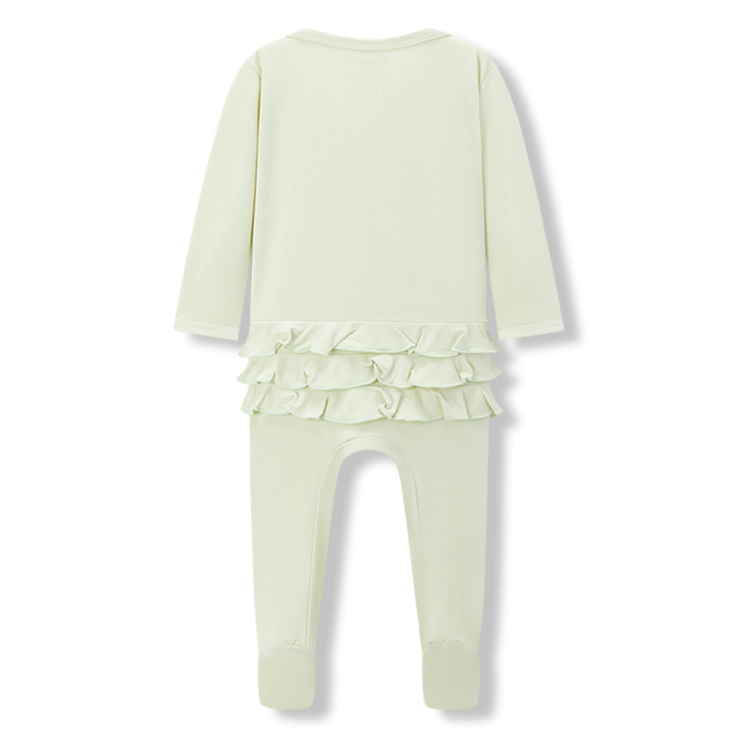 Aloe Luxe Solid Ruffle Footed Romper