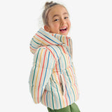 Kids stripe fleece-lined puffer jacket
