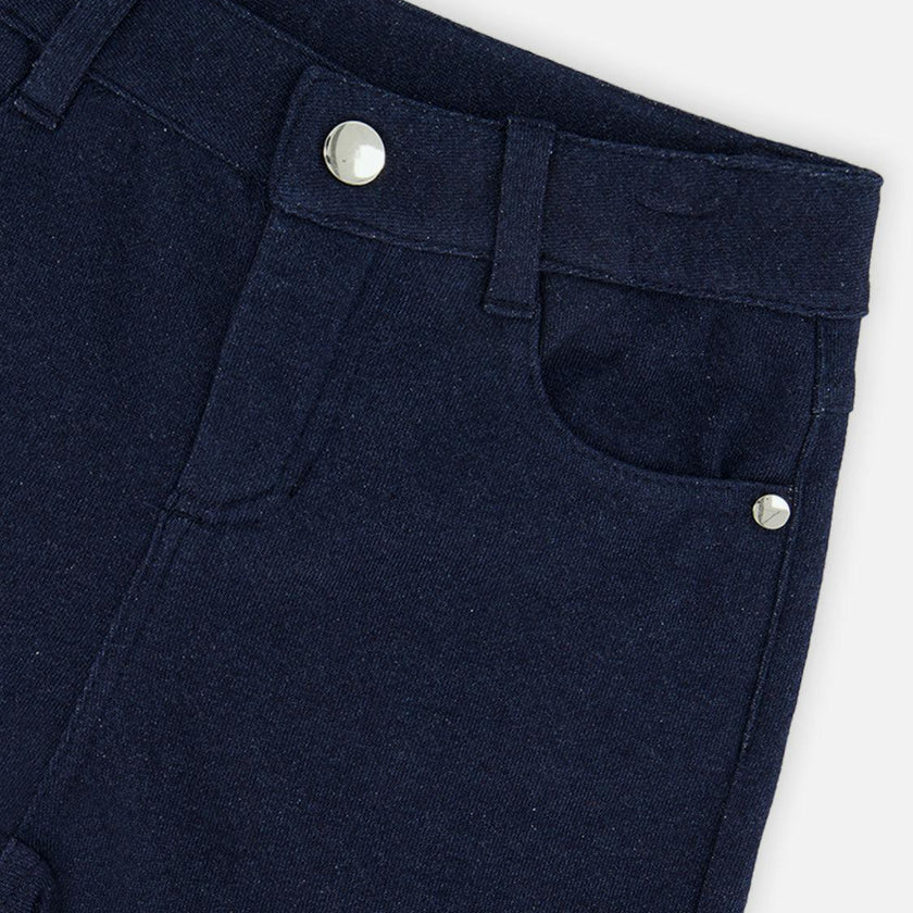 French Terry Pant Navy Blue Denim
