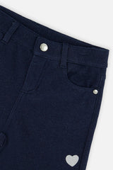French Terry Pant Navy Blue Denim