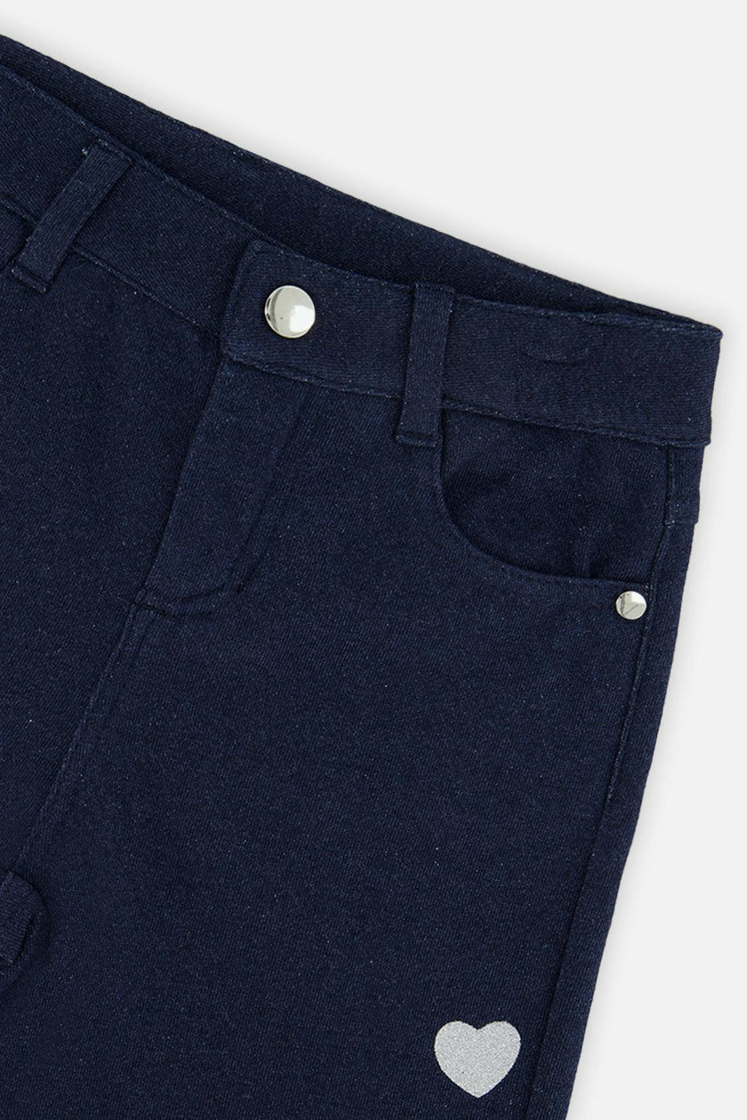 French Terry Pant Navy Blue Denim