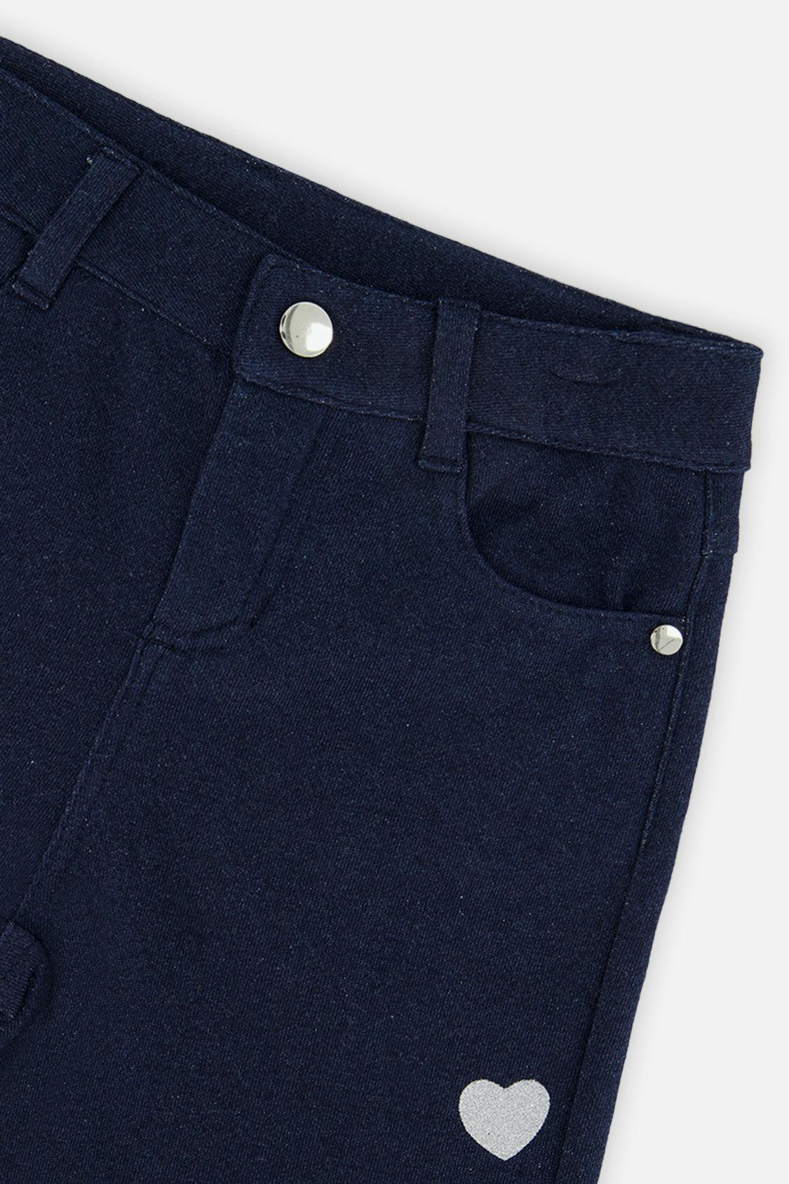 French Terry Pant Navy Blue Denim