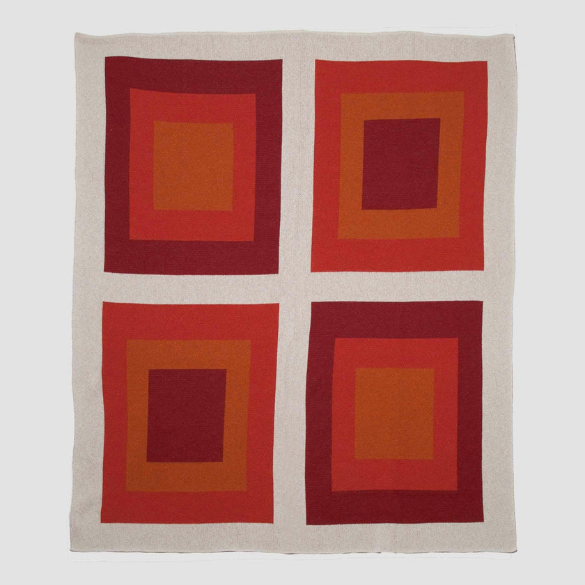 Cotton Sustainable Knit Geometric Throw Blanket - Bauhaus