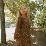 Organic Long Sleeve Ruffle -V- Dress - Primrose