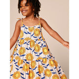 Tie Shoulder Tiered Dress, Multi