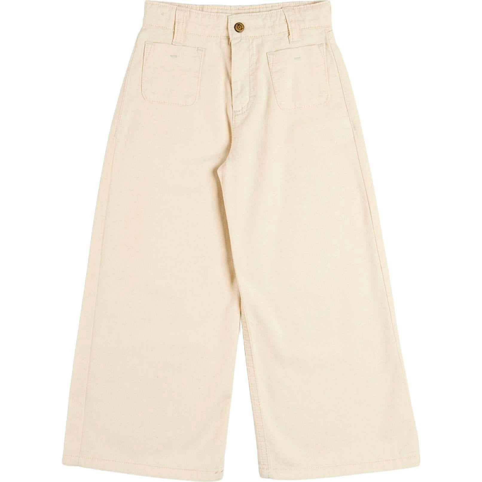 Soft Cotton Wide Leg Trousers in Cream (2-12yrs)