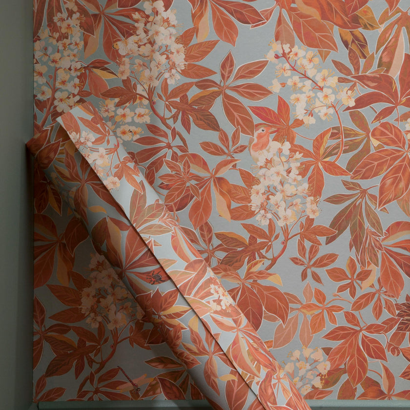 Papier peint MARRONNIERS coloris Terracotta