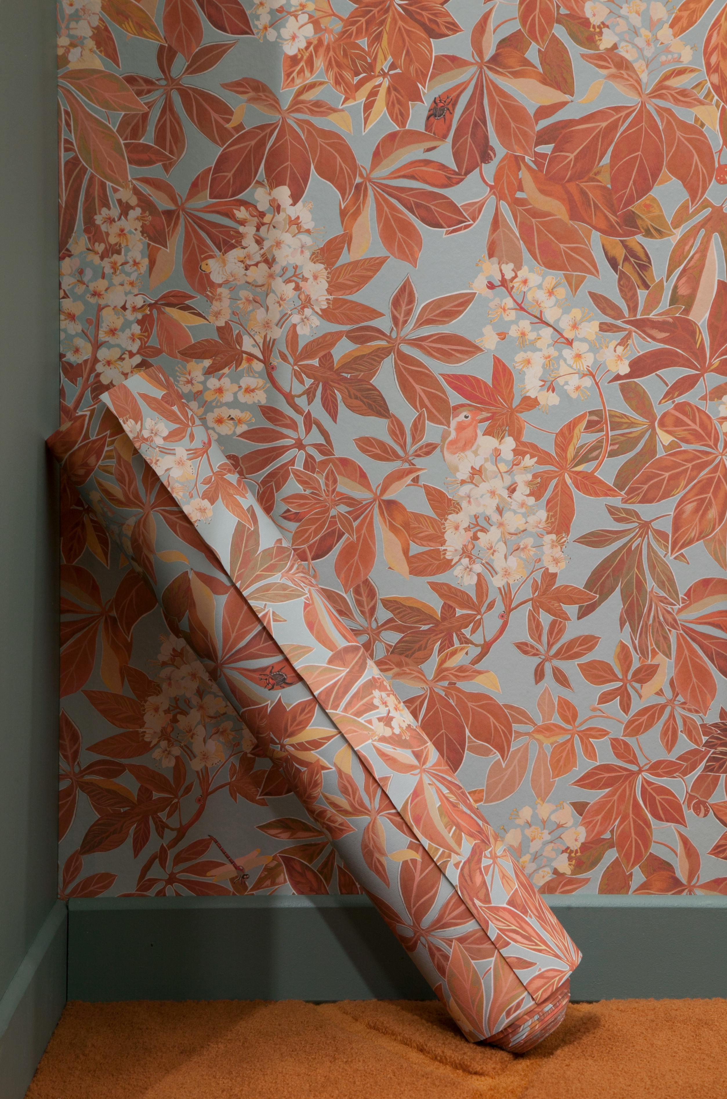 Papier peint MARRONNIERS coloris Terracotta