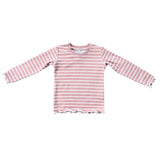 Lettuce Hem Tee Misty Rose Stripe