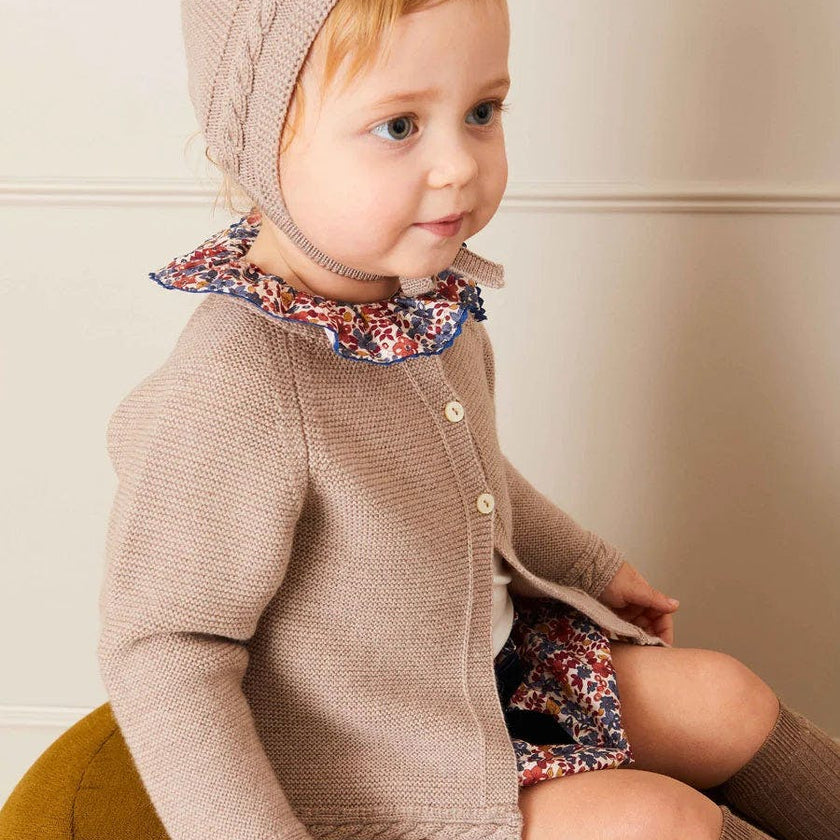 Cable Detail Cardigan in Beige (6mths-3yrs)