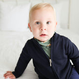 Navy Full Zip Sweater