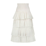 Karmin Womens Ruffle Skirt White Eyelet, White Eyelet