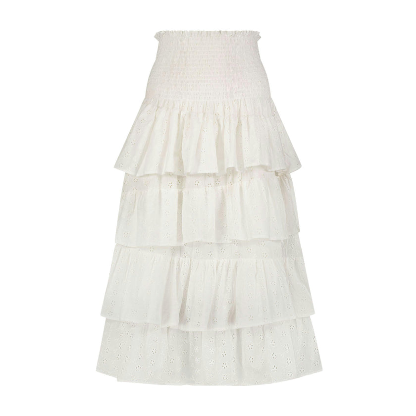 Karmin Womens Ruffle Skirt White Eyelet, White Eyelet