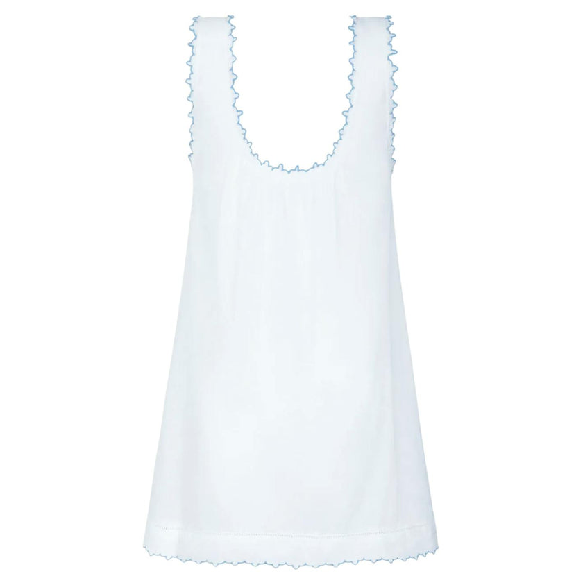 women's white scalloped button up dress