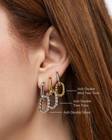 Drop Earrings - Ash Double Mini Two Tone