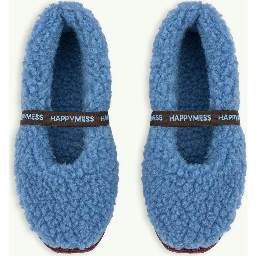 women's merino wool slippers - ice blue