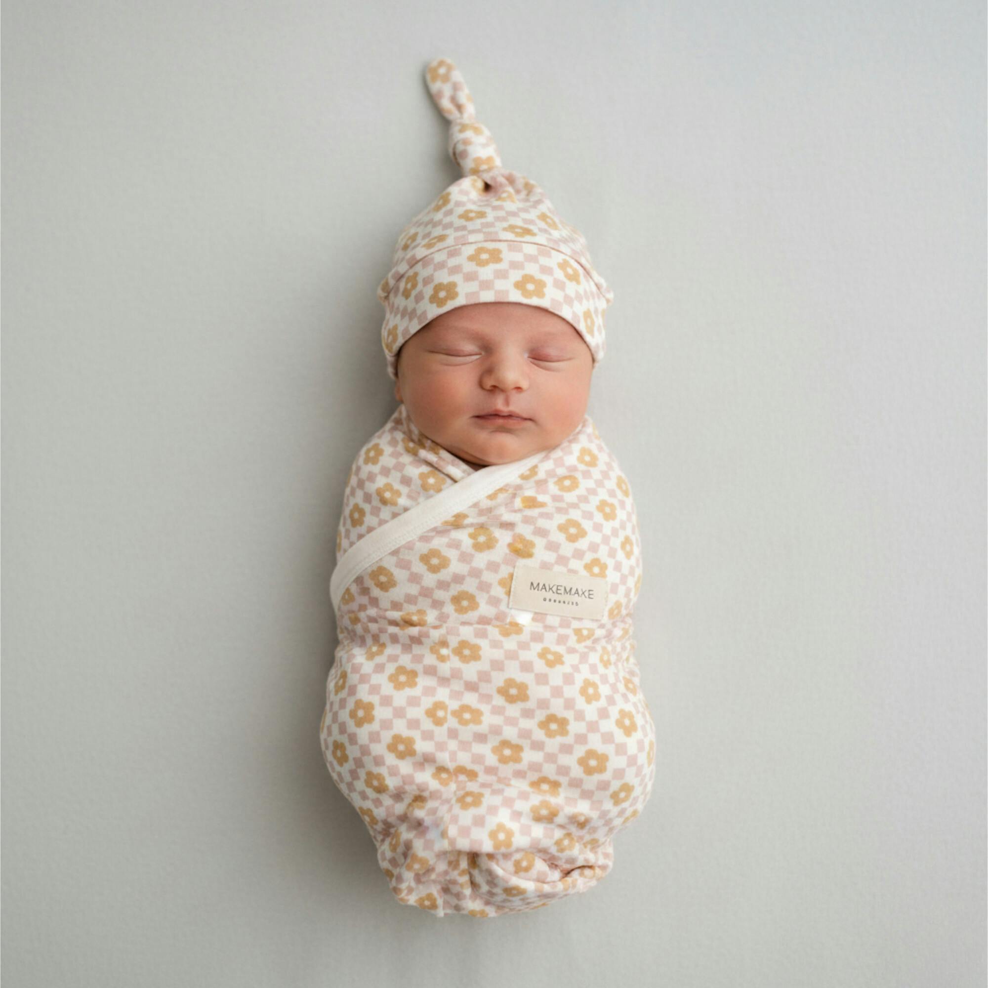 Organic Swaddle Blanket & Hat Set