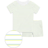 The Organic Short Sleeve Pajama Set [Lemon Double Stripe]