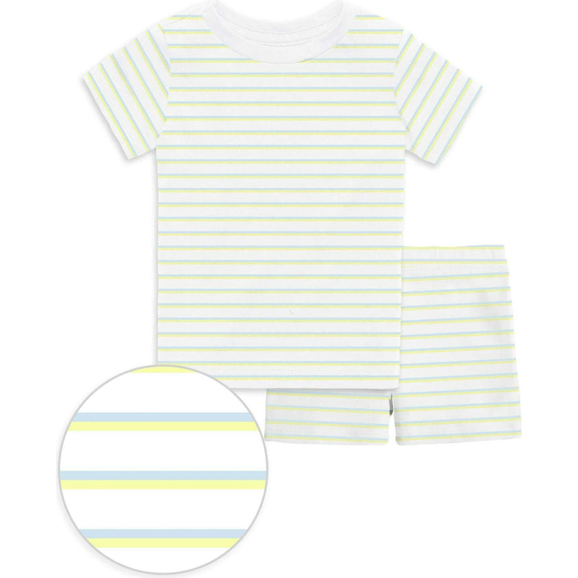 The Organic Short Sleeve Pajama Set [Lemon Double Stripe]