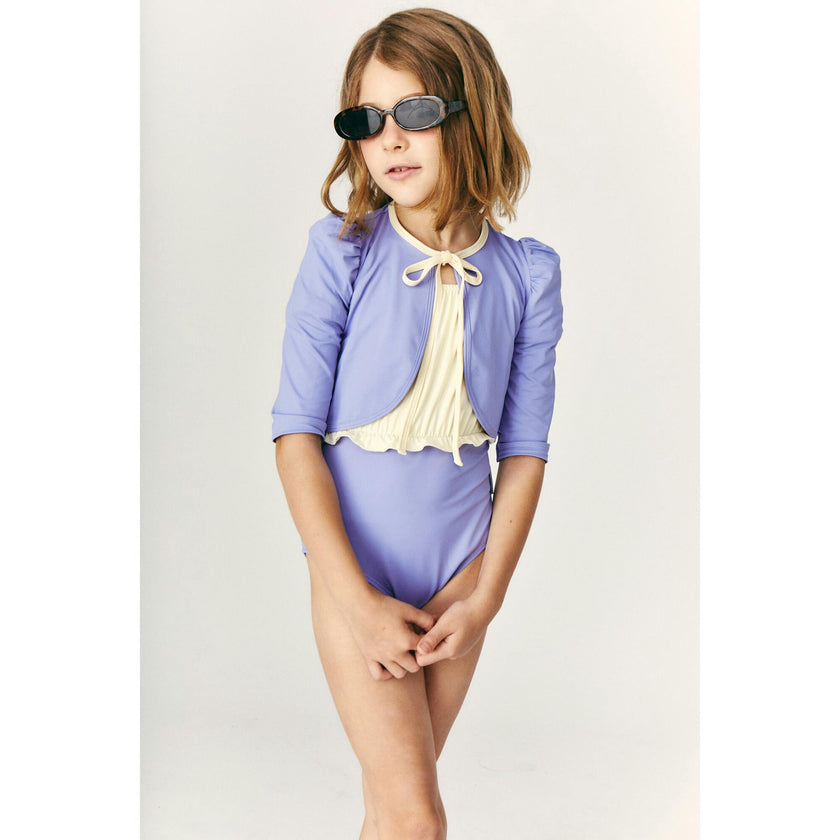 Mipounet SS26 Noélie, Swim Cardigan (ecru/mauve)