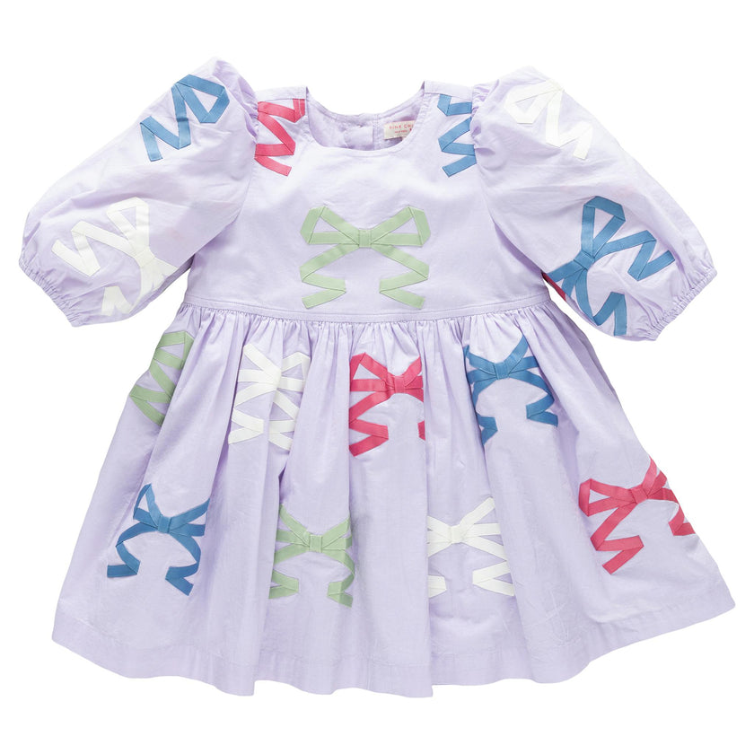 Girls Brooke Dress - Lavender Multi Bow Applique