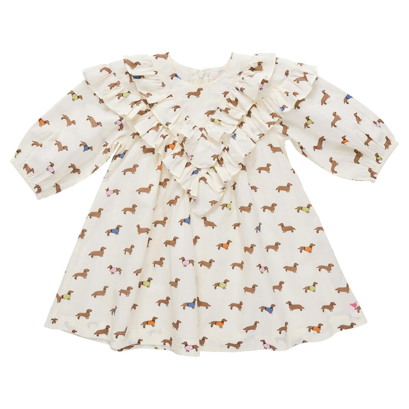 Girls Everly Dress - Dachshunds In Sweaters
