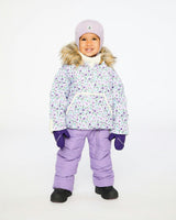 Baby Snug One Piece Snowsuit Adapted For Car Seats Purple Printed Mini Flowers