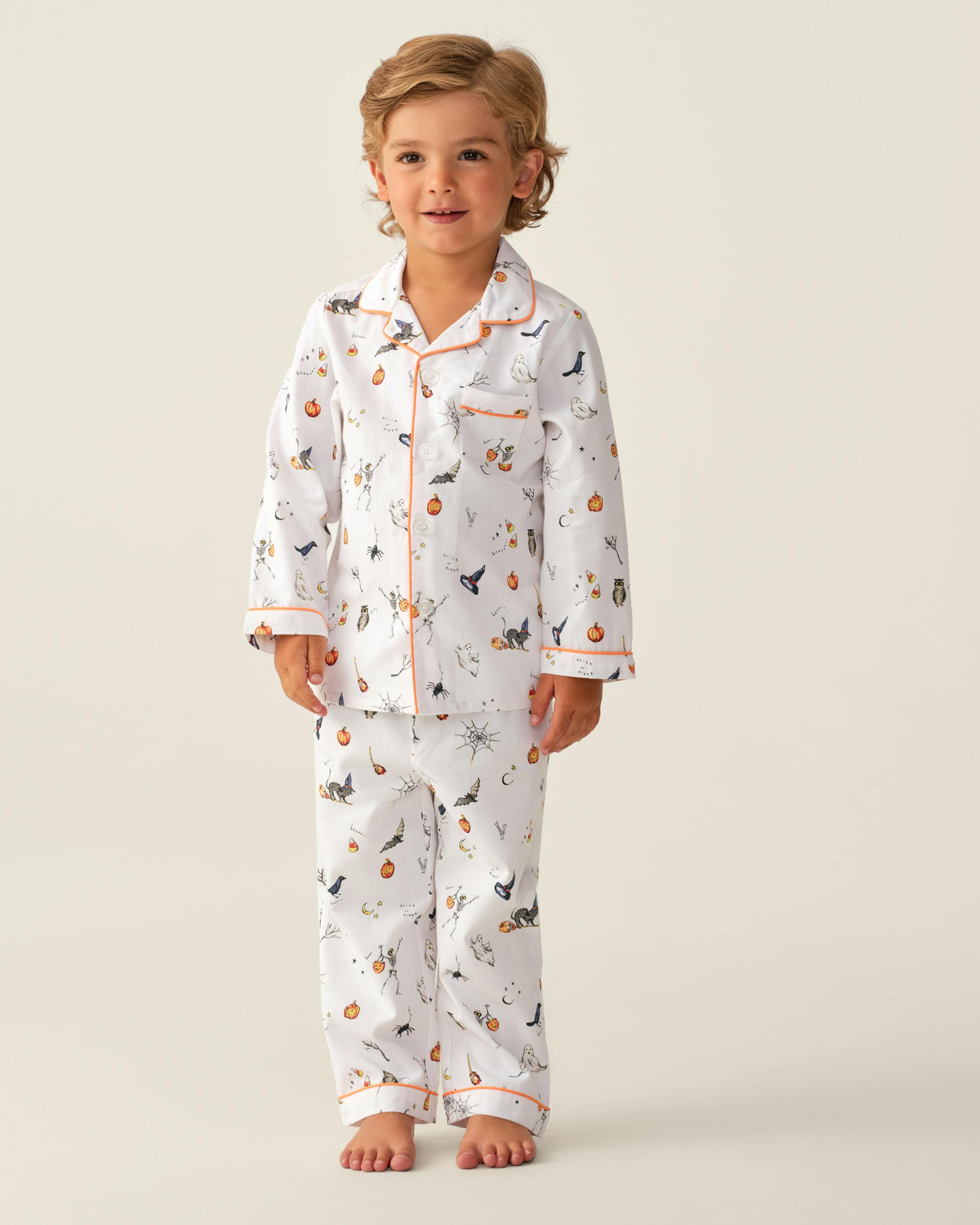 Kid's Twill Pajama Set in Trick or Treat