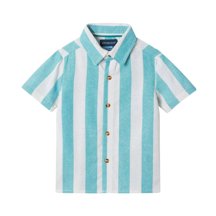 Infant Boys Airy Oxford Set | Green Stripe