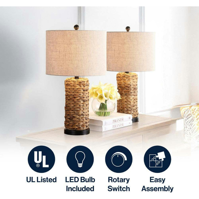 Elicia 25" 1-Light Water Hyacinth LED Table Lamp