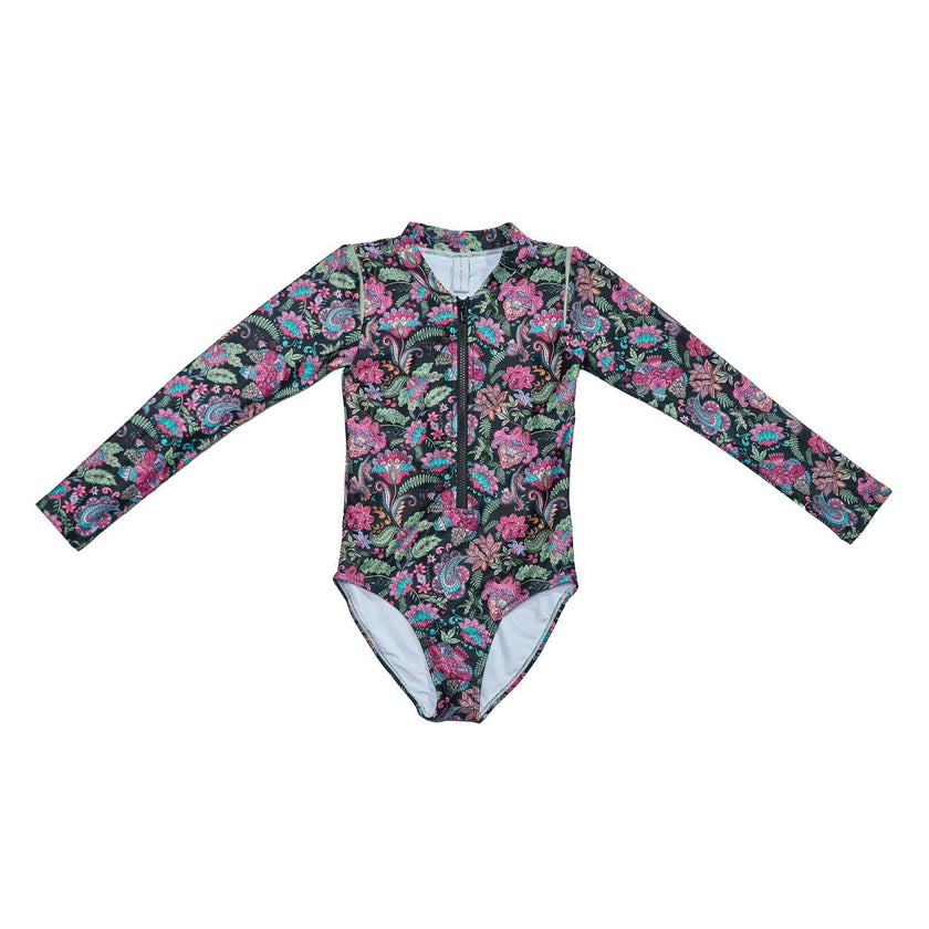 Girls Long Sleeve Swimsuit (Phoenix Print)