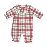 Holiday Plaid - Long Sleeve Ruffle Collar Romper