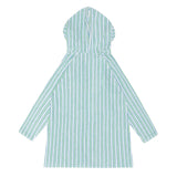 unisex tamarin stripe french terry hooded zipper coverup