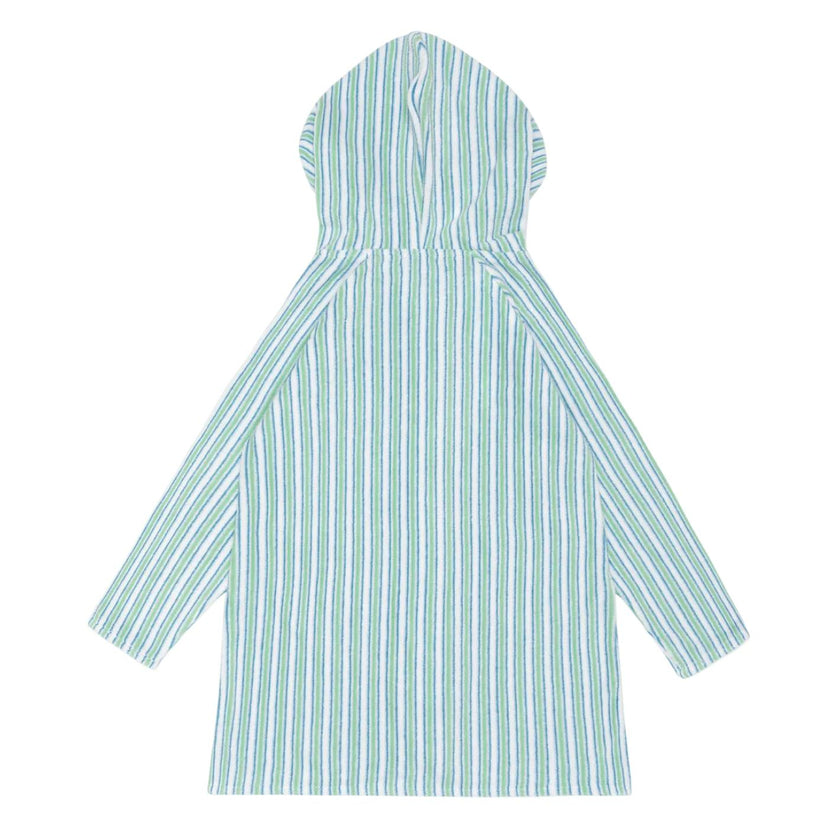unisex tamarin stripe french terry hooded zipper coverup