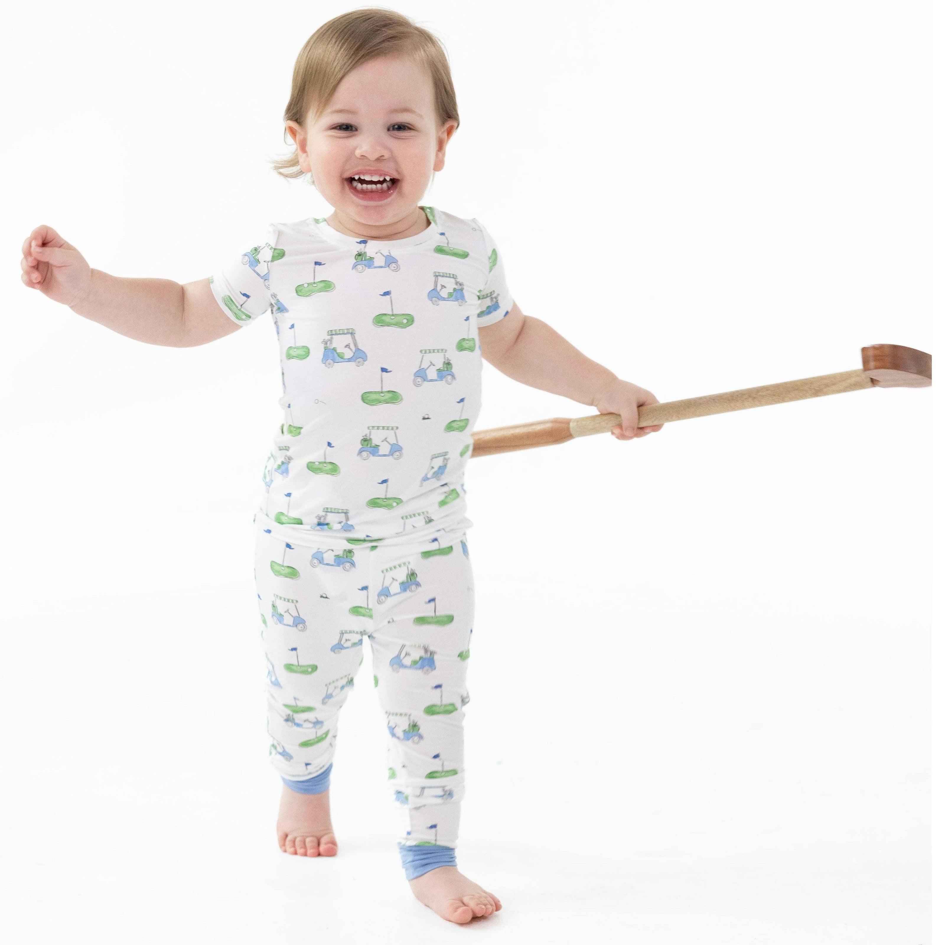 Golf Carts Blue - Short Sleeve Loungewear Set